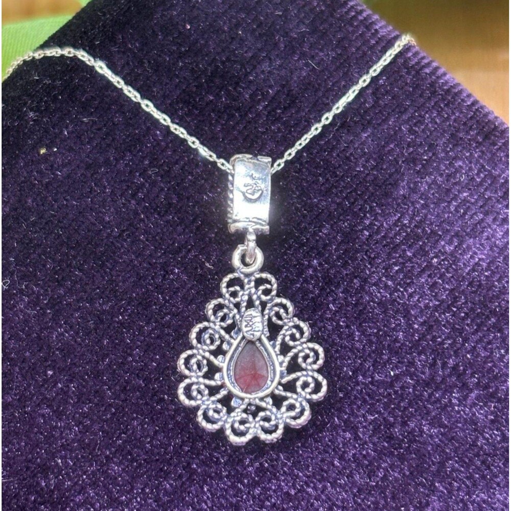 925 Sterling Silver Turkish Filigree Necklace for Women, NEW,HandmadeGift - Picture 4 of 7